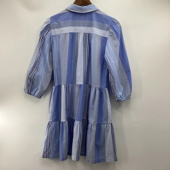GAP Blue Striped Tiered Mini Dress - Picture 4 of 14